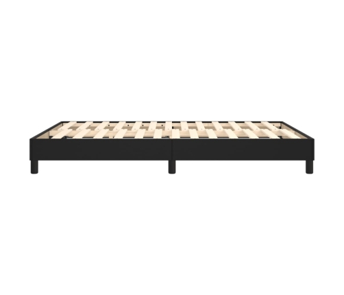 Estructura de cama sin colchón cuero sintético negro 140x190 cm