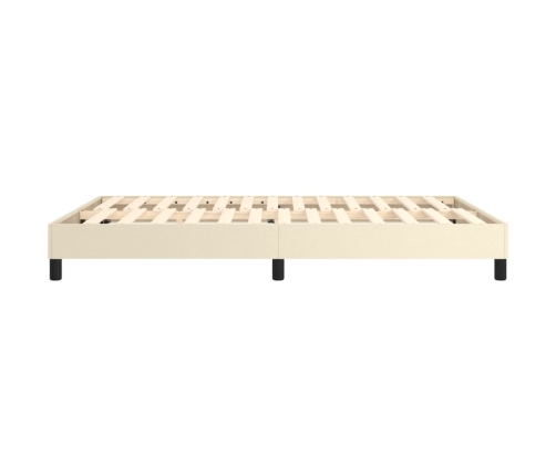 Estructura de cama sin colchón cuero sintético crema 140x190 cm