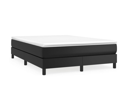 Estructura de cama sin colchón cuero sintético negro 140x200 cm