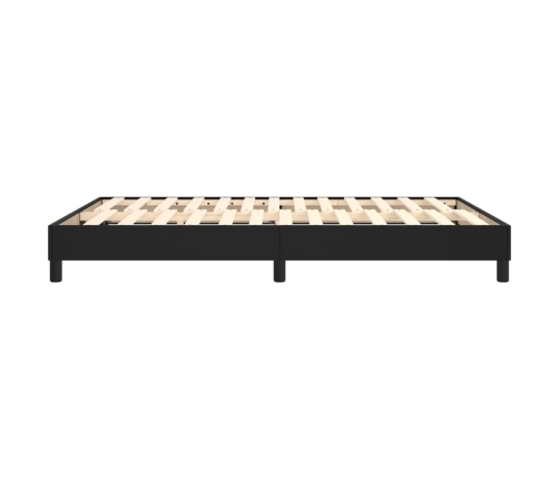 Estructura de cama sin colchón cuero sintético negro 140x200 cm