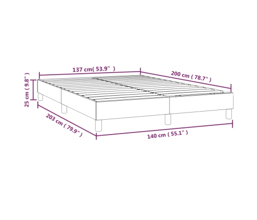 Estructura de cama sin colchón cuero sintético negro 140x200 cm