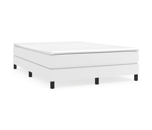 Estructura de cama sin colchón cuero sintético blanco 140x200cm