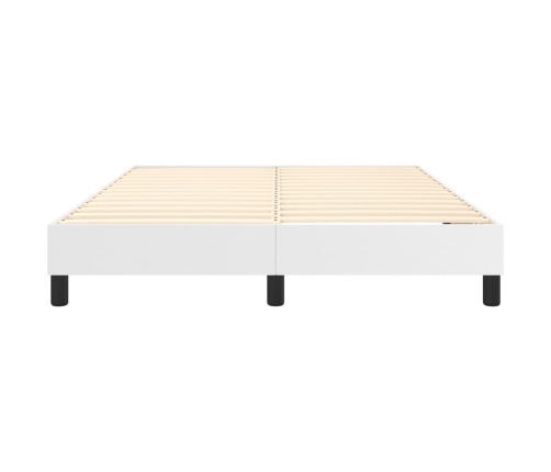 Estructura de cama sin colchón cuero sintético blanco 140x200cm