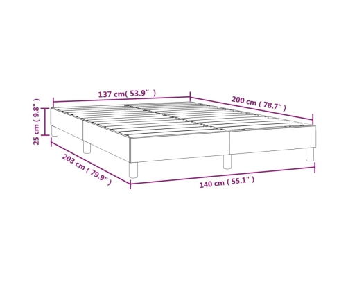 Estructura de cama sin colchón cuero sintético crema 140x200 cm