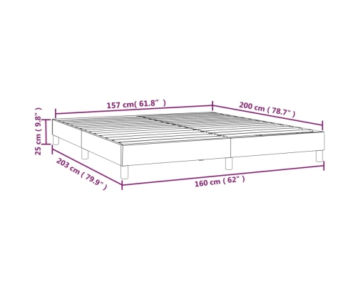 Estructura de cama sin colchón cuero sintético blanco 160x200cm