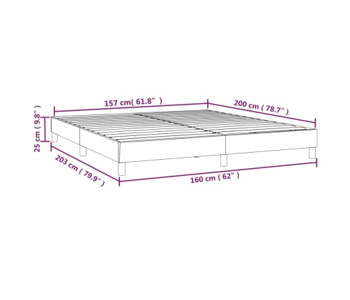 Estructura de cama sin colchón cuero sintético gris 160x200 cm