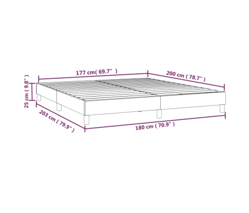 Estructura de cama sin colchón cuero sintético crema 180x200 cm