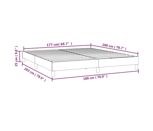 Estructura de cama sin colchón cuero sintético gris 180x200 cm