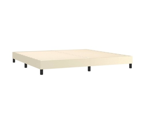 Estructura de cama sin colchón cuero sintético crema 200x200 cm