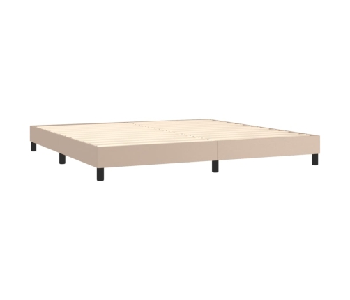 Estructura cama sin colchón cuero sintético capuchino 200x200cm