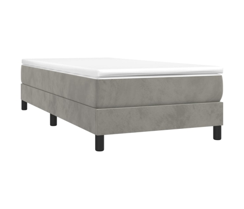 vidaXL Estructura de cama de terciopelo gris claro 80x200 cm