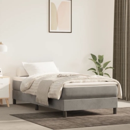 Estructura de cama sin colchón terciopelo gris claro 80x200 cm