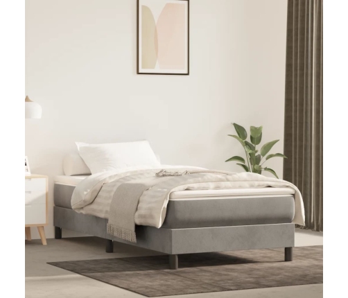 vidaXL Estructura de cama de terciopelo gris claro 80x200 cm