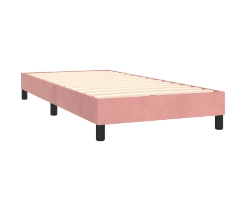 Estructura de cama sin colchón terciopelo rosa 80x200 cm