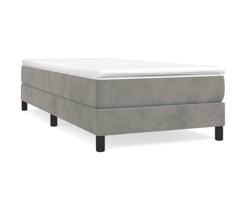 vidaXL Estructura de cama de terciopelo gris claro 90x190 cm