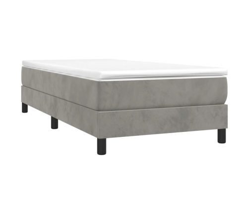 vidaXL Estructura de cama de terciopelo gris claro 90x190 cm