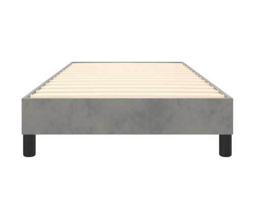 vidaXL Estructura de cama de terciopelo gris claro 90x190 cm