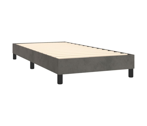 Estructura de cama de terciopelo gris oscuro 90x190 cm