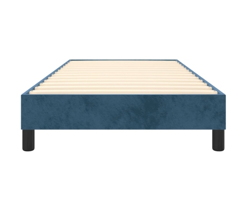 Estructura de cama sin colchón terciopelo azul oscuro 90x190 cm