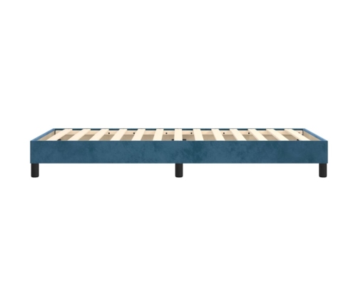 Estructura de cama sin colchón terciopelo azul oscuro 90x190 cm