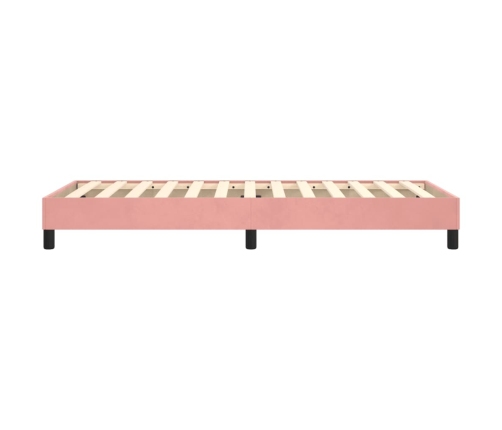 Estructura de cama sin colchón terciopelo rosa 90x190 cm