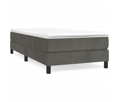 Estructura de cama sin colchón terciopelo gris oscuro 90x200 cm