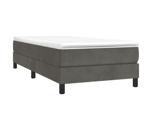 Estructura de cama sin colchón terciopelo gris oscuro 90x200 cm