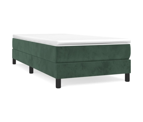 Estructura de cama sin colchón terciopelo verde oscuro 90x200cm