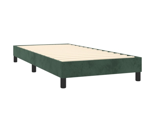 Estructura de cama sin colchón terciopelo verde oscuro 90x200cm