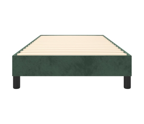 Estructura de cama sin colchón terciopelo verde oscuro 90x200cm