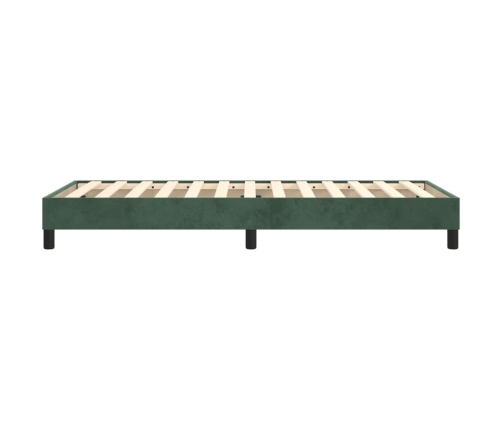 Estructura de cama sin colchón terciopelo verde oscuro 90x200cm