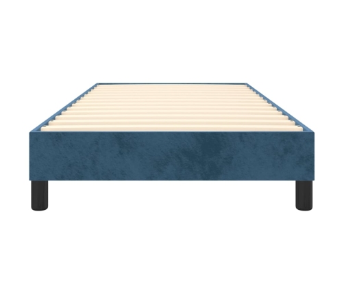 Estructura de cama sin colchón terciopelo azul oscuro 90x200 cm