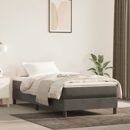 Estructura de cama sin colchón terciopelo gris oscuro 100x200cm