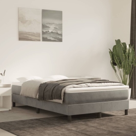 Estructura de cama sin colchón terciopelo gris claro 120x200 cm