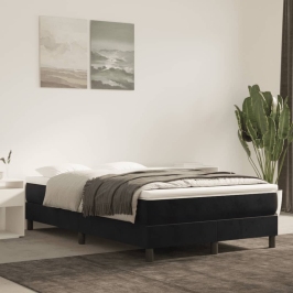 Estructura de cama sin colchón terciopelo negro 120x200 cm
