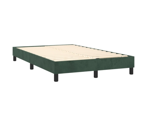 Estructura cama sin colchón terciopelo verde oscuro 120x200 cm