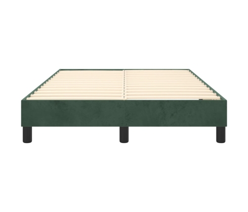 Estructura cama sin colchón terciopelo verde oscuro 120x200 cm