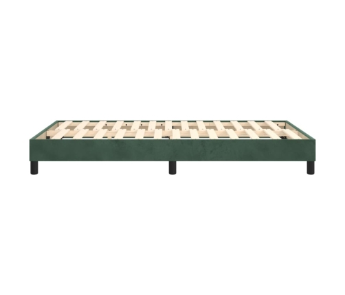 Estructura cama sin colchón terciopelo verde oscuro 120x200 cm