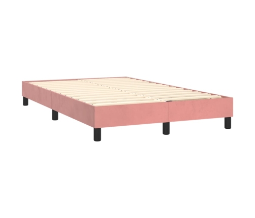 Estructura de cama sin colchón terciopelo rosa 120x200 cm