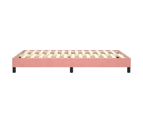 Estructura de cama sin colchón terciopelo rosa 120x200 cm