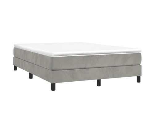 Estructura de cama de terciopelo gris claro 140x190 cm