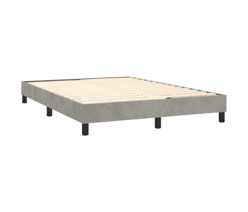 Estructura de cama sin colchón terciopelo gris claro 140x190 cm