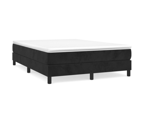 Estructura de cama sin colchón terciopelo negro 140x190 cm