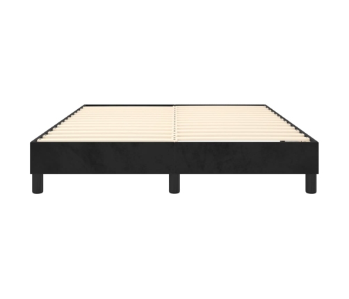 Estructura de cama sin colchón terciopelo negro 140x190 cm