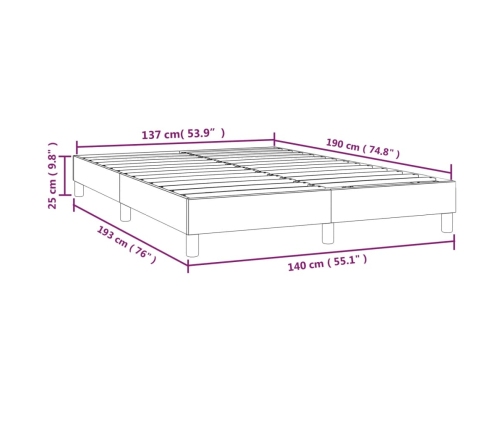 Estructura de cama sin colchón terciopelo negro 140x190 cm