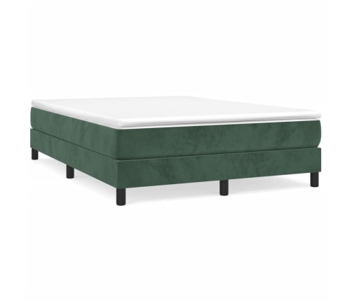 Estructura cama sin colchón terciopelo verde oscuro 140x190 cm