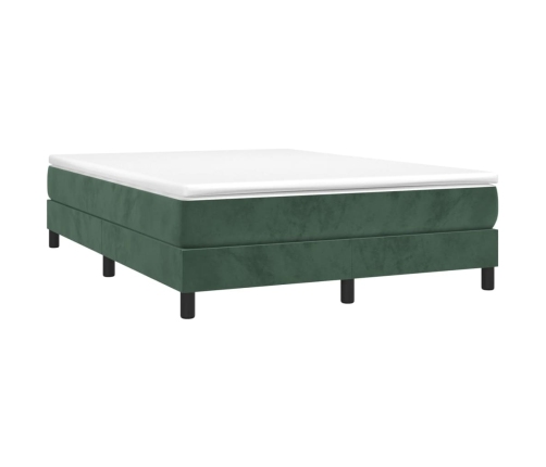 Estructura cama sin colchón terciopelo verde oscuro 140x190 cm