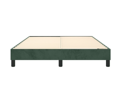 Estructura cama sin colchón terciopelo verde oscuro 140x190 cm