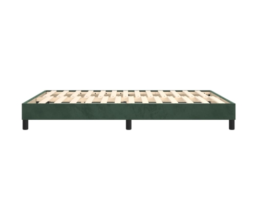 Estructura cama sin colchón terciopelo verde oscuro 140x190 cm