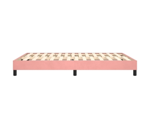 Estructura de cama sin colchón terciopelo rosa 140x190 cm